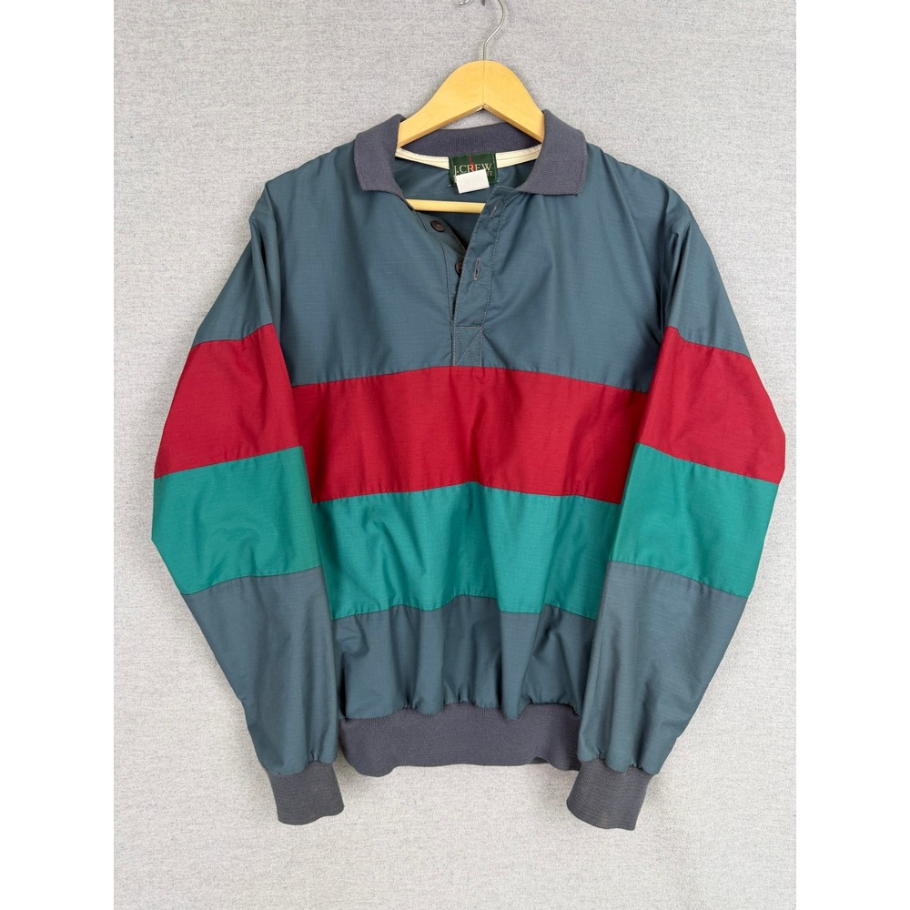 Vintage‎ J Crew Outfitters Colorblock Windbreaker Pullover Teal Red Green XL